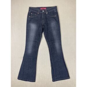 Levis 518 Superlow Stretch Boot Cut‎ Womens JR S Black Mid Rise Pockets